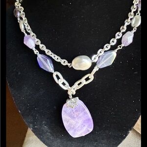 Elegant Purple and Silver Necklace